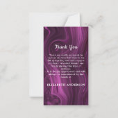 Carte De Correspondance Merci funéraire en marbre violet moderne (Dos)
