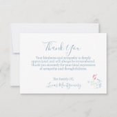 Carte De Correspondance Merci funéraire Fleur Délicat, Sympathie (Devant)