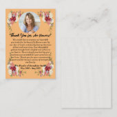 Carte De Correspondance Merci Funéraire Pour Fleurs Après La Mort (Devant / Derrière)