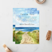 Carte De Correspondance Merci funéraire Sympathy Beach (Devant/Arrière en situation)