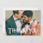Carte De Correspondance merci gay mariage photo code qr (Devant)