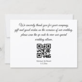 Carte De Correspondance merci gay mariage photo code qr (Dos)