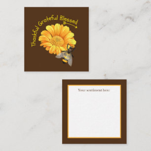 Carte De Correspondance Merci Grateful Sunflower personnalisez
