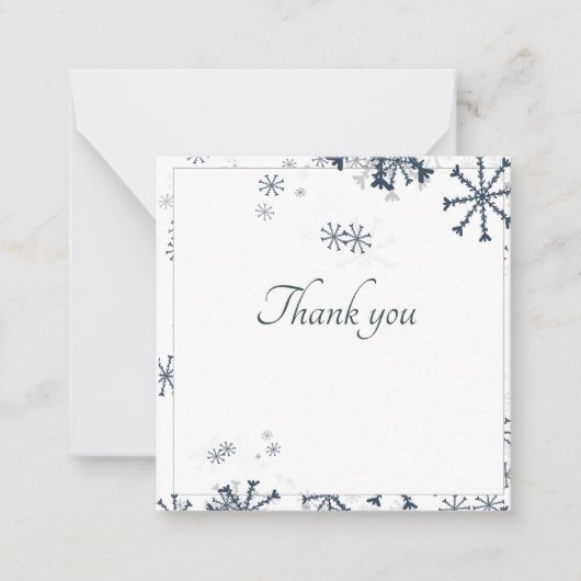 Carte De Correspondance merci hiver élégant (Devant)