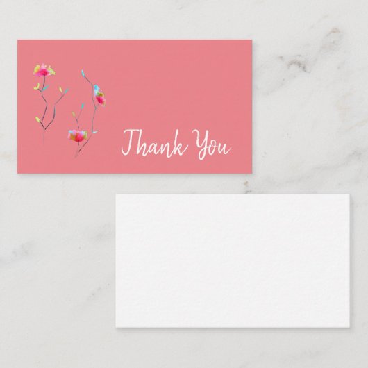 Carte De Correspondance Merci jolies fleurs d'aquarelle art abstrait (Devant / Derrière)