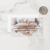 Carte De Correspondance merci l'écriture moderne photographie mariage (Devant/Arrière en situation)