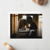 Carte De Correspondance Merci manuscrit mariage (Devant/Arrière en situation)