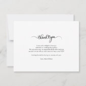 Carte De Correspondance Merci manuscrit mariage (Dos)