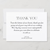 Carte De Correspondance merci mariage 6 photos collage élégant (Dos)