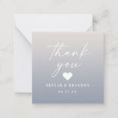 Carte De Correspondance Merci Mariage bleu ivoire Ombre Gradient Dusty (Devant)