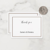 Carte De Correspondance Merci Mariage Brown (Devant/Arrière en situation)