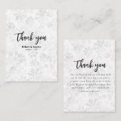 Carte De Correspondance Merci Mariage de la flocon de neige d'hiver (Devant / Derrière)