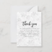 Carte De Correspondance Merci Mariage de la flocon de neige d'hiver (Dos)