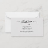 Carte De Correspondance Merci Mariage de script à la main (Dos)