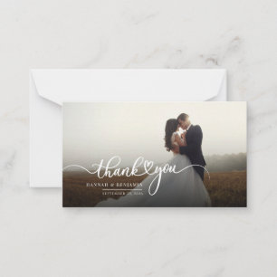 Carte De Correspondance Merci Mariage de script à la main