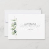 Carte De Correspondance Merci Mariage de script de verdure aquarelle (Dos)