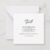 Carte De Correspondance Merci mariage de script photo (Dos)