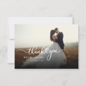 Carte De Correspondance Merci mariage de script photo (Devant)