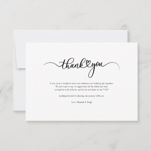 Carte De Correspondance Merci mariage de script photo (Dos)