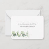 Carte De Correspondance Merci Mariage Eucalyptus Lettré Budget (Dos)