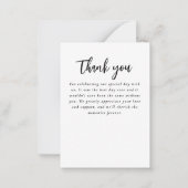 Carte De Correspondance Merci Mariage Floral bleu français moderne (Dos)