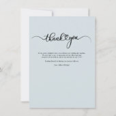 Carte De Correspondance Merci Mariage moderne à lettres mains (Dos)