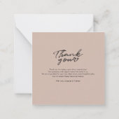 Carte De Correspondance Merci Mariage moderne à lettres mains (Dos)