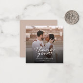 Carte De Correspondance Merci Mariage moderne à lettres mains (Devant/Arrière en situation)