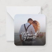 Carte De Correspondance Merci Mariage moderne à lettres mains (Devant)