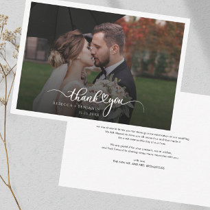 Carte De Correspondance Merci Mariage photo élégant