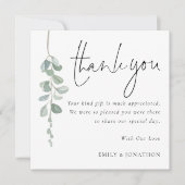 Carte De Correspondance Merci Mariage photo Eucalyptus (Devant)