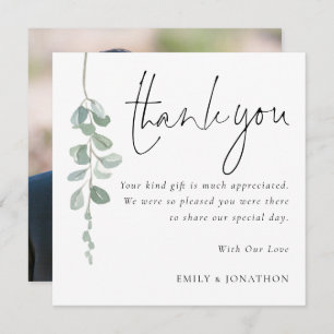 Carte De Correspondance Merci Mariage photo Eucalyptus