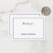 Carte De Correspondance Merci Mariage pourpre (Devant/Arrière en situation)