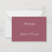Carte De Correspondance Merci Mariage simple Customisé à Maroon (Devant)