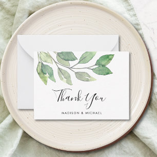 Carte De Correspondance Merci Mariage verdoyant