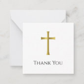 Carte De Correspondance Merci Memorial Gold Cross Funeral (Devant)