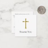 Carte De Correspondance Merci Memorial Gold Cross Funeral (Devant/Arrière en situation)