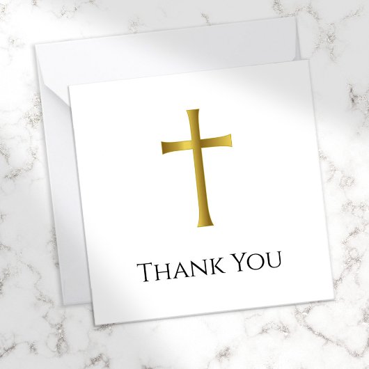 Carte De Correspondance Merci Memorial Gold Cross Funeral