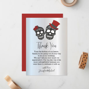 Carte De Correspondance merci métallique halloween épouvantail mariage