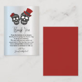 Carte De Correspondance merci métallique halloween mariage éffrayant (Devant / Derrière)