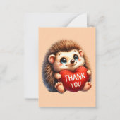 Carte De Correspondance Merci mignon ajouter hérisson message (Devant)