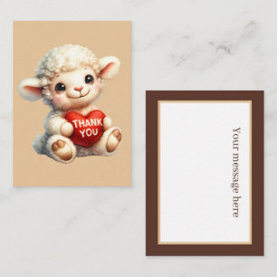 Carte De Correspondance Merci mignon ajouter le message agneau Note Card
