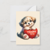 Carte De Correspondance Merci mignon ajouter message chiot (Devant)