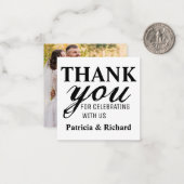 Carte De Correspondance Merci mini Mariage photo budget (Devant/Arrière en situation)