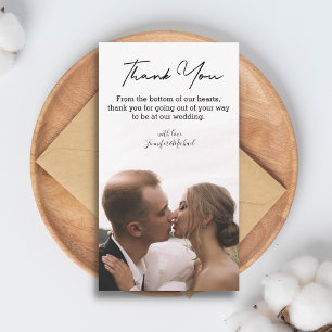 Carte De Correspondance merci minimaliste chic mariage d'écriture