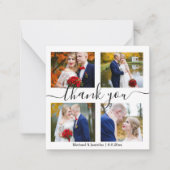 Carte De Correspondance merci, minimum 4 photos collage mariage (Devant)