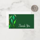 Carte De Correspondance Merci moderne aquarelle feuille art (Devant/Arrière en situation)