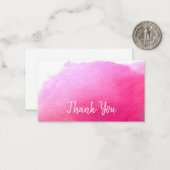 Carte De Correspondance Merci moderne aquarelle rose simple art (Devant/Arrière en situation)