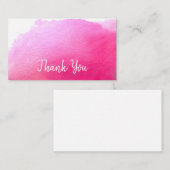 Carte De Correspondance Merci moderne aquarelle rose simple art (Devant / Derrière)