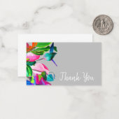 Carte De Correspondance Merci moderne floral aquarelle art (Devant/Arrière en situation)